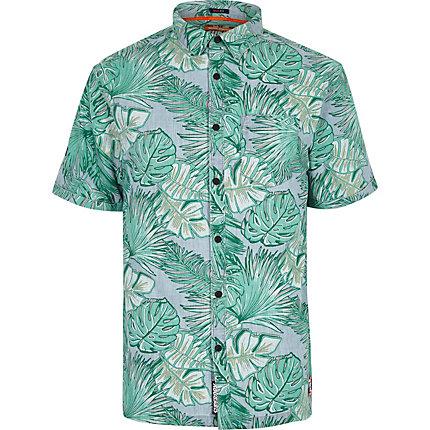 River Island Mens Superdry Leaf Short Sleeve Shirt