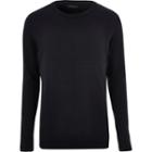 River Island Mensnavy Plain Knitted Crew Neck Jumper