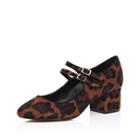 River Island Womens Leopard Print Leather Mary Jane Shoes