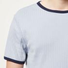 River Island Mens Crew Neck Rib Short Sleeve T-shirt