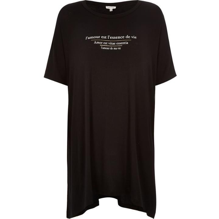 River Island Womens French Print Oversized T-shirt