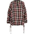 River Island Womens Check Cold Shoulder Drawstring Hem Top