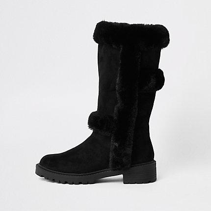 River Island Womens Faux Fur Lined Knee High Boots