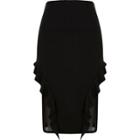 River Island Womens Frill And Mesh Midi Pencil Skirt