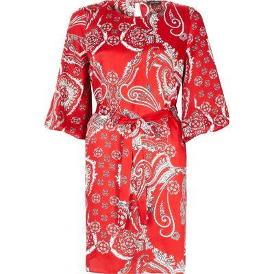River Island Womens Paisley Puff Sleeve Dress