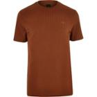 River Island Mens Waffle Slim Fit Short Sleeve T-shirt