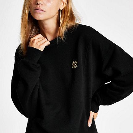 River Island Womens Ri Longline Ribbed Sweatshirt