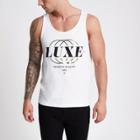 River Island Mens White 'luxe' Foil Print Vest