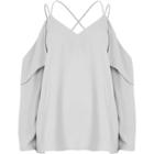 River Island Womens Cold Shoulder Cross Back Blouse