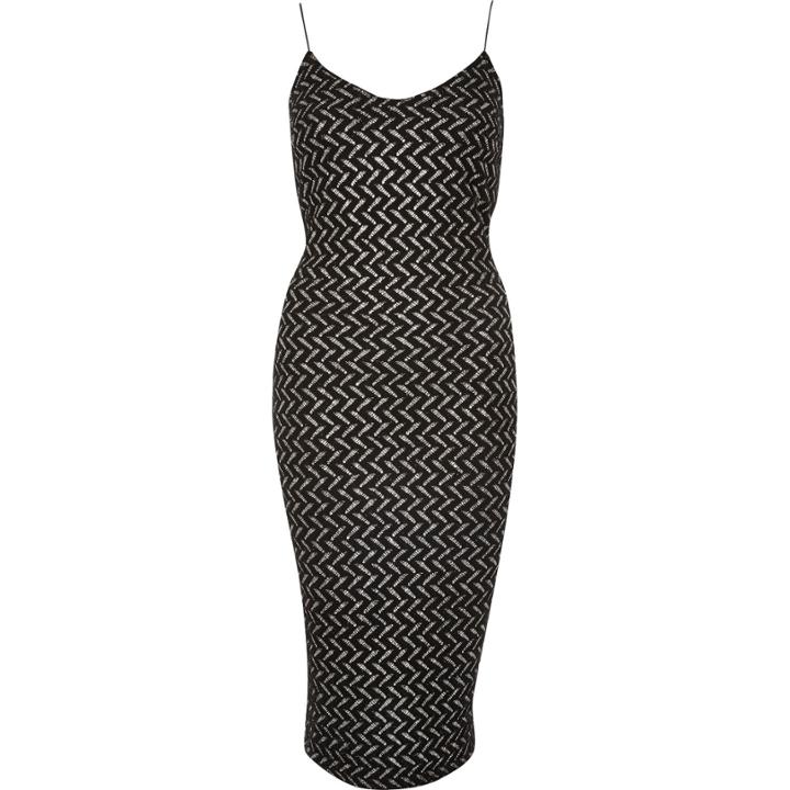 River Island Womens Silver Sparkle Strappy Bodycon Dress