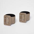 River Island Womens Gold Glitter Buckle Ankle Straps