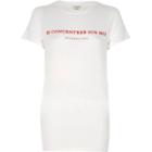 River Island Womens White Concentrer Print Slim Fitted Tee