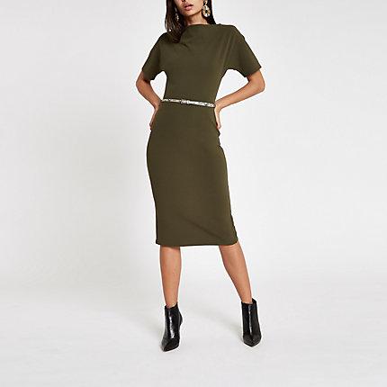 River Island Womens Boat Neck Bodycon Dress