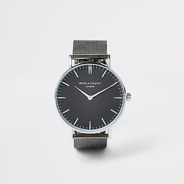 River Island Mens Gun Metal Mr Beaumont Watch