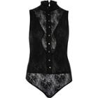 River Island Womens Lace Frill High Neck Bodysuit