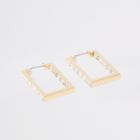 River Island Womens Gold Color Rectangle Hoop Earrings