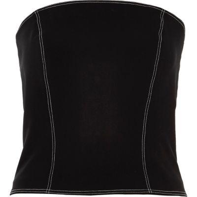 River Island Womens Contrast Stitch Bandeau Top