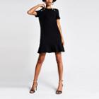 River Island Womens Short Sleeve Peplum Hem Shift Dress