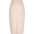 River Island Womens Leather-look Split Front Pencil Skirt