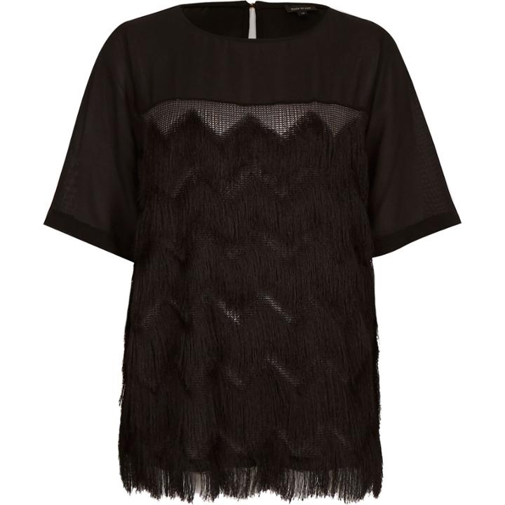 River Island Womens Tassel Fringed T-shirt
