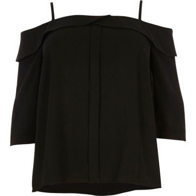River Island Womens Plus Placket Cold Shoulder Top