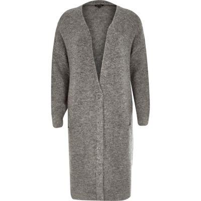 River Island Womens Longline Mid Weight Popper Cardigan