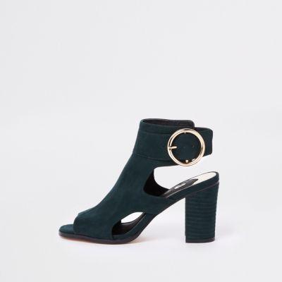 River Island Womens Suede Circle Buckle Shoe Boots