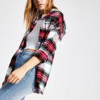 River Island Womens Check Long Sleeve Boyfriend Shirt