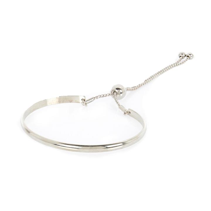 River Island Womens Silver Tone Lariat Bangle Bracelet