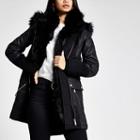 River Island Womens Faux Fur Trim Oversized Parka Coat