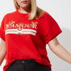River Island Womens Plus 'amour' Print Boyfriend T-shirt