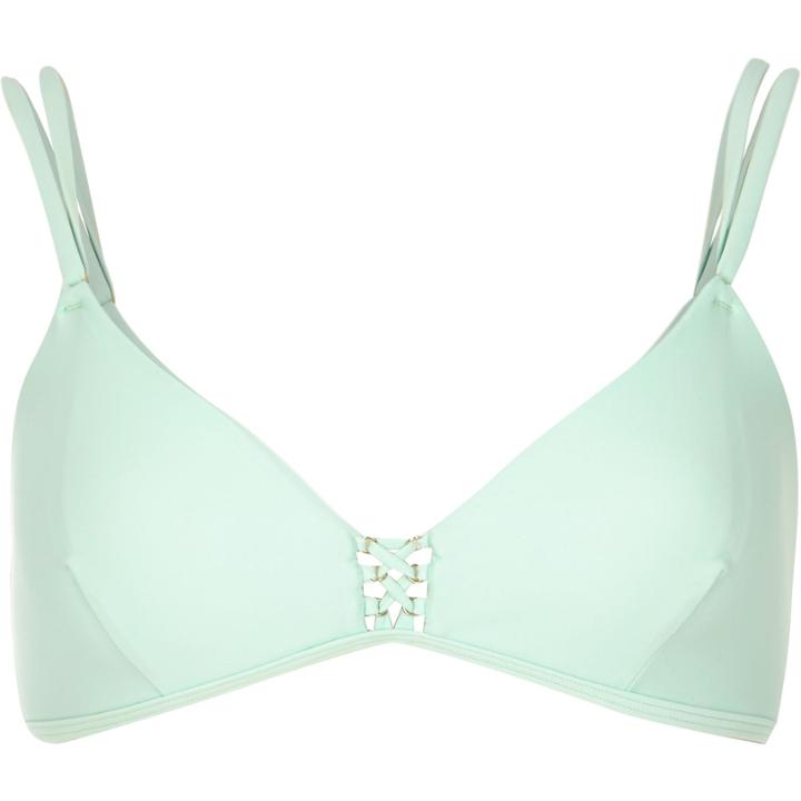 River Island Womens Lace-up Cami Bikini Top
