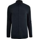 River Island Mens Textured Button-up Long Sleeve Shirt