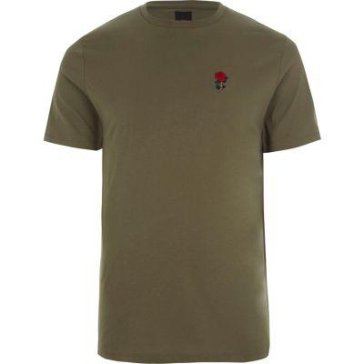 River Island Mens Big And Tall Embroidered T-shirt
