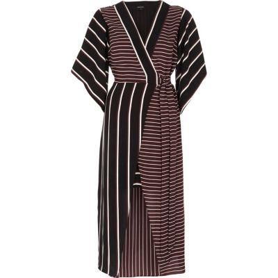 River Island Womens Mixed Stripe Kimono Sleeve Midi Dress