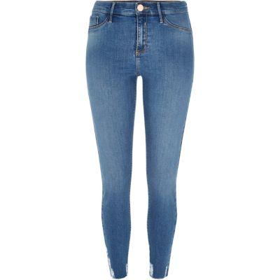 River Island Womens Wash Chewed Hem Molly Jeggings