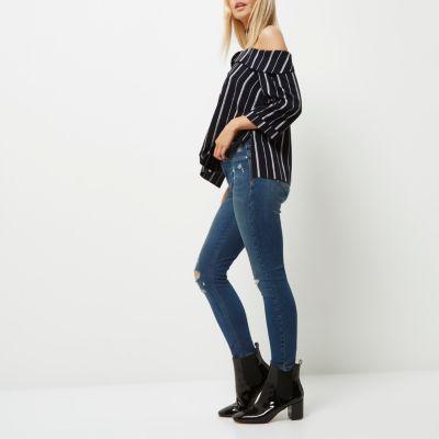 River Island Womens Petite Medium Wash Going Out Jeggings
