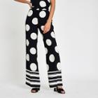 River Island Womens Spot Print Wide Leg Pants