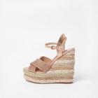 River Island Womens Metallic Wide Fit Diamante Wedge Sandals