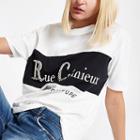 River Island Womens White 'rue Cremiux' Print T-shirt
