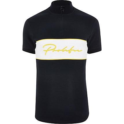 River Island Mens Big And Tall 'prolific' Zip Neck T-shirt