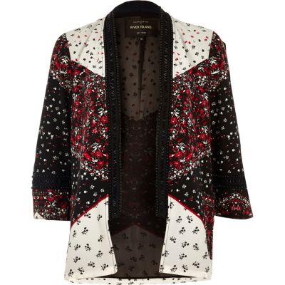 River Island Womens Print Embellished Kimono