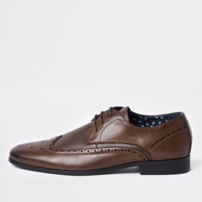 River Island Mens Textured Panel Brogues