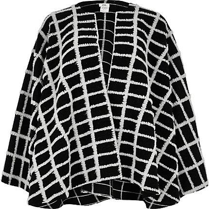 River Island Womens Monochrome Check Cape Jacket