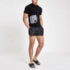 River Island Mens Ri Monogram Print Swim Trunks