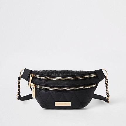River Island Womens Quilted Double Compartment Belt Bum Bag