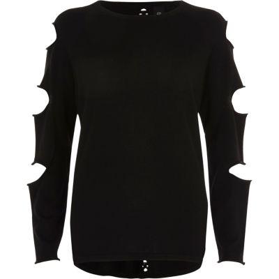 River Island Womens Knit Slash Sleeve Ladder Back Jumper