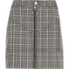 River Island Womens Check Zip Front Mini Skirt