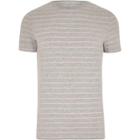River Island Mens Marl Stripe Print Muscle Fit T-shirt