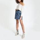 River Island Womens Fray Hem Denim Mini Skirt